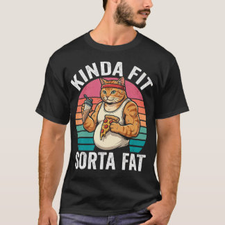 Camiseta Um pouco em forma, um pouco gordo, humor de academ