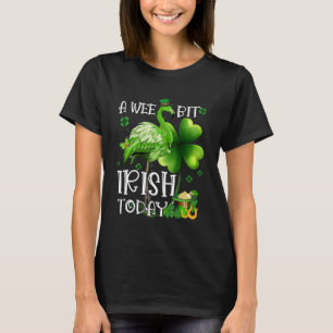 Camiseta Um Pouco Irlandês Hoje Flamingo Leprechaun Sha