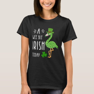 Camiseta Um Pouco Irlandês Hoje Flamingo Leprechaun St Patt