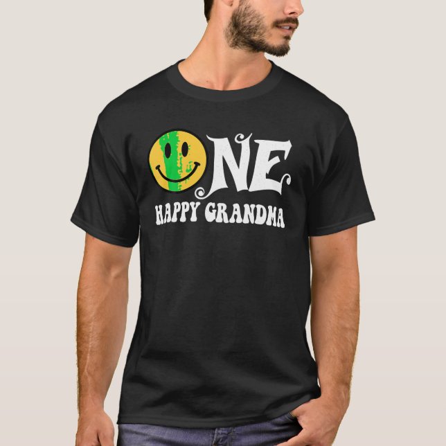 Camiseta Um primeiro aniversario Feliz Um Cara Feliz Fami (Frente)