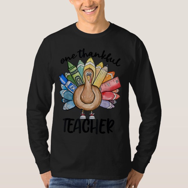 Camiseta Um Professor Agradável, Ação de Graças, Turquia, C (Frente)