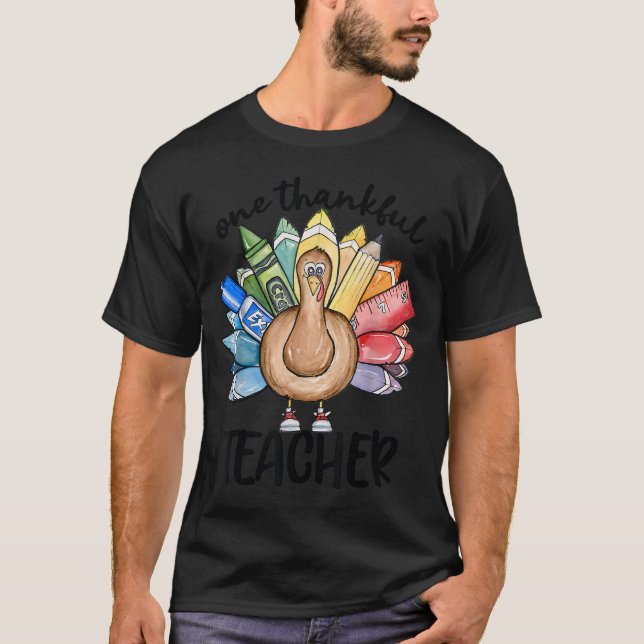 Camiseta Um Professor Agradável, Ação de Graças, Turquia, C (Frente)