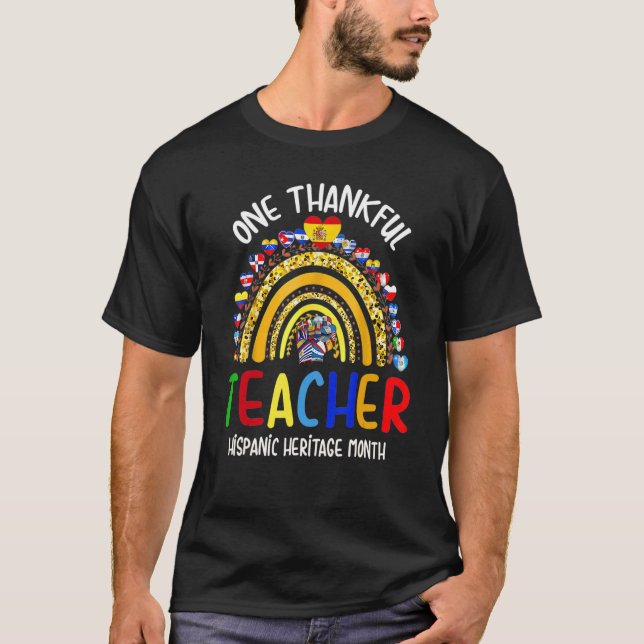 Camiseta Um professor agradecido Hispanic Heritage Contagem (Frente)