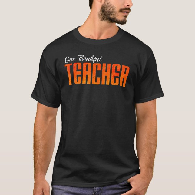 Camiseta Um professor agradecido Professor de Ação de Graça (Frente)