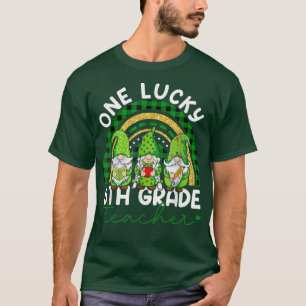 Camiseta Um Professor de 6 Sortudo Gnomos St Patricks Rai