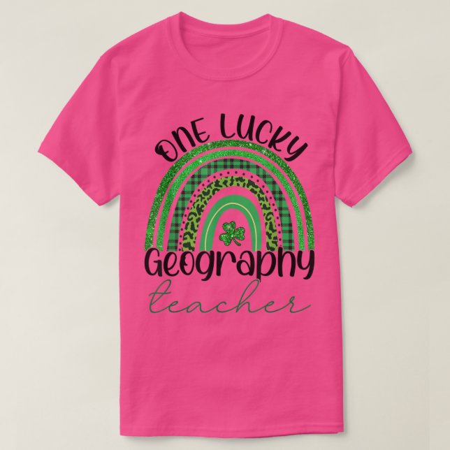Camiseta Um professor de geografia sortudo Leopa de Dia de  (Frente do Design)