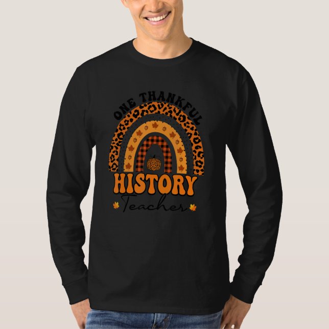 Camiseta Um Professor de História Grato Leopardo Arco-íris  (Frente)
