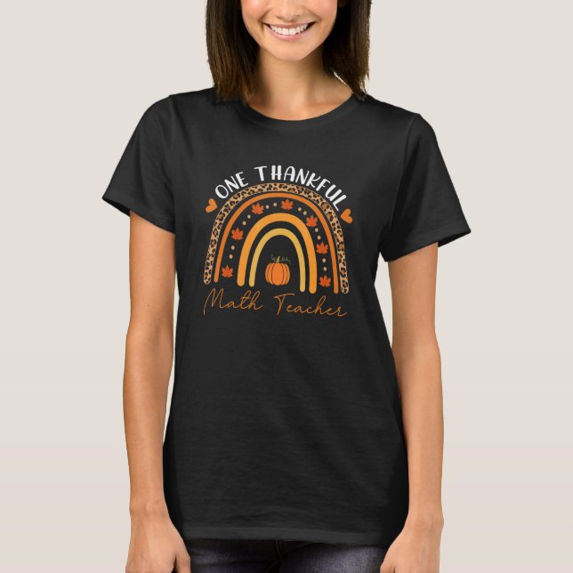 Camiseta Um Professor de Matemática Grato Leopardo Arco-íri (Frente)