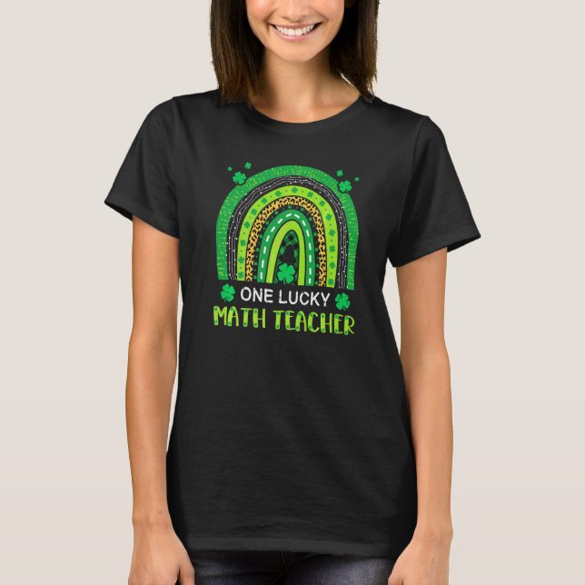 Camiseta Um professor de matemática sortudo Shamrock R (Frente)