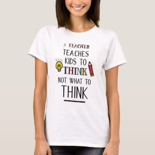 Camiseta Um professor ensina a pensar tipografia