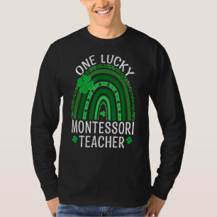 Camiseta Um Professor Lucky Montessori Rainbow Saint Patric