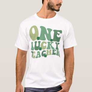 Camiseta Um Professor Sortudo Dia de São Patrício Retro Gro