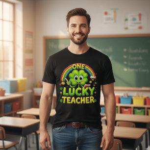 Camiseta Um Professor Sortudo Dia de São Patrício Trevo Arc
