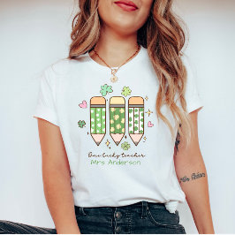 Camiseta Um Professor Sortudo Personalizado Lápis Retro