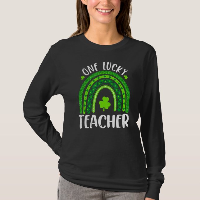 Camiseta Um professor sortudo Rainbow Rua Engraçado Patrick (Frente)