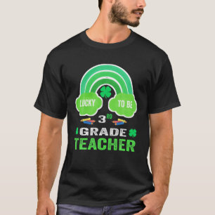 Camiseta Um Professor Sortudo Rainbow St Patricks Sorte Ser