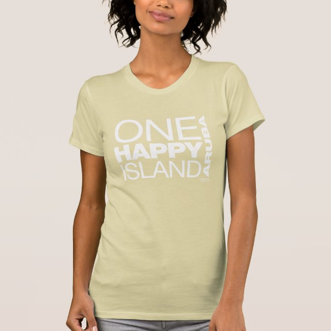 Camiseta Um quadrado feliz da ilha (Frente)