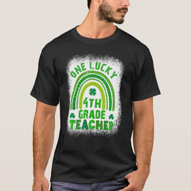 Camiseta Um quarto Dia de São Patrício de Professores Feliz (Frente)