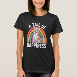 Camiseta Um Rabo de Felicidade Cachorro Chihuahua Arco-Íris