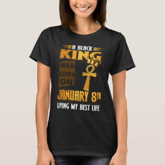 Camiseta Um rei negro foi Nascer no dia 8 de janeiro, viven
