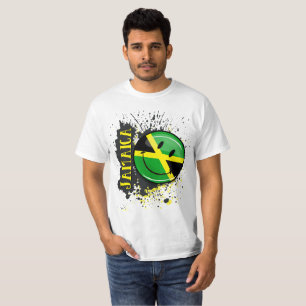Camiseta Um respingo da bandeira de sorriso de Jamaica
