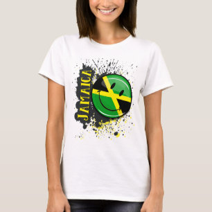 Camiseta Um respingo da bandeira de sorriso de Jamaica