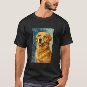 Camiseta Um retrato de Golden Retriever no estilo de arte d