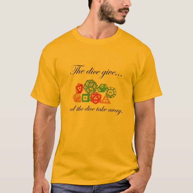 Camiseta Um rolo dos dados (cor) (Frente)