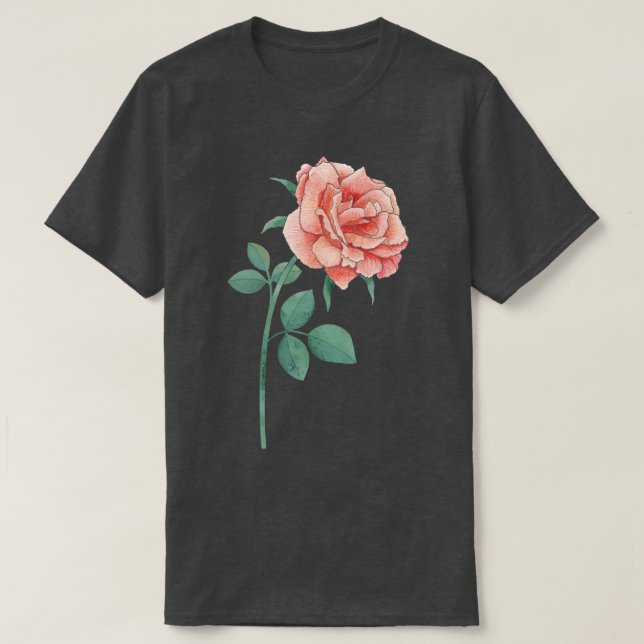 Camiseta Um Rosa simples (Frente do Design)