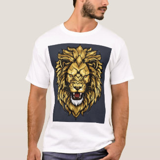 Camiseta Um rosto de leão zangado com um design