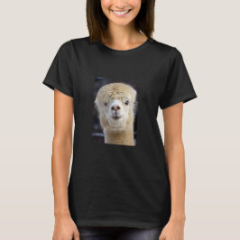 Camiseta Um rosto fofo e fofinho de uma alpaca        