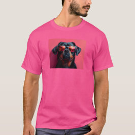 Camiseta Um rottweiler legal com óculos de sol
