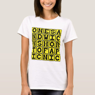 Camiseta Um Sanduíche Curto de um Piquenique, Louco