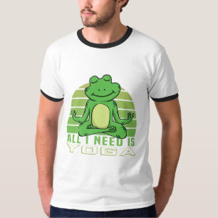 Camiseta Um sapo engraçado e engraçado fazendo yoga.