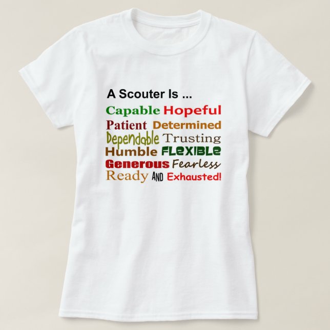 Camiseta Um Scouter é… t-shirt das senhoras (Frente do Design)