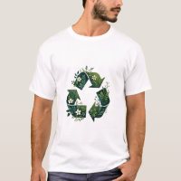 Um Símbolo de Reciclagem Vibrante de Folhas, Flore