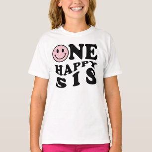 Camiseta Um Sis Feliz   Correspondência Rosa Um Aniversário