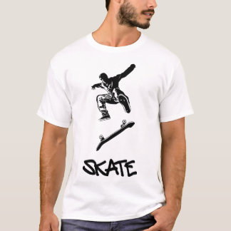 Camiseta Um skater faz um salto e pendura no ar