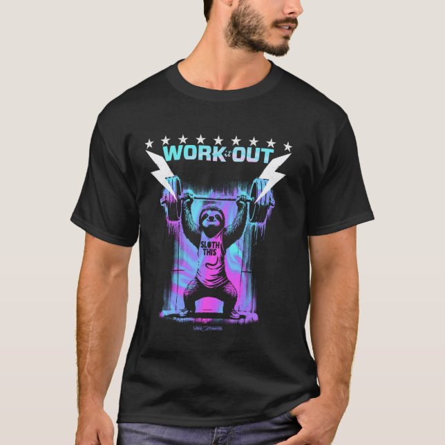 CAMISETA UM SLOTH DO GINÁSIO - TREINO DE EXERCÍCIOS VIBRAÇÕ (Frente)