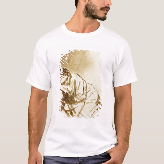 Camiseta Um sono c.1654 da jovem mulher (Frente)