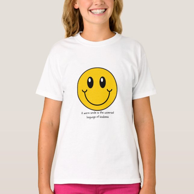 Camiseta Um sorriso caloroso é a linguagem universal da bon (Frente)