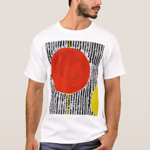 Camiseta Um t-shirt com um grande ponto vermelho