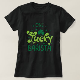 Camiseta Um T-Shirt Dia de São Patrício Barista Sortudo