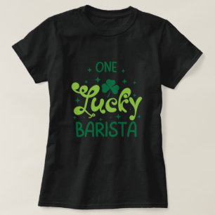 Camiseta Um T-Shirt Dia de São Patrício Barista Sortudo