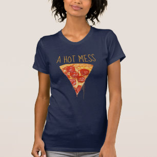 Camiseta Um t-shirt quente da pizza da confusão