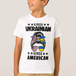 Camiseta Um Tanto Ucraniano Um Tanto Americano Bandeira Ucr