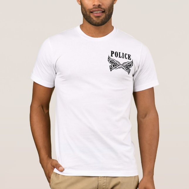 Camiseta Um tatuagem da polícia (Frente)