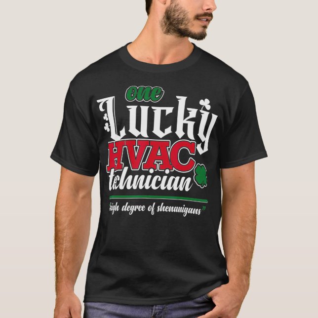 Camiseta Um técnico sortudo do HVAC Engraçado Humor do Repa (Frente)