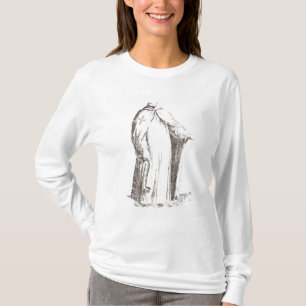 Camiseta Um Templar em seu hábito: branco com uma planíci