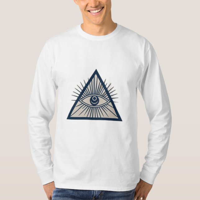 Camiseta Um terceiro olho com linhas radiantes, (Frente)